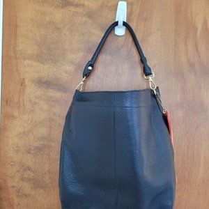 Navy Blue Italian Leather Handbag